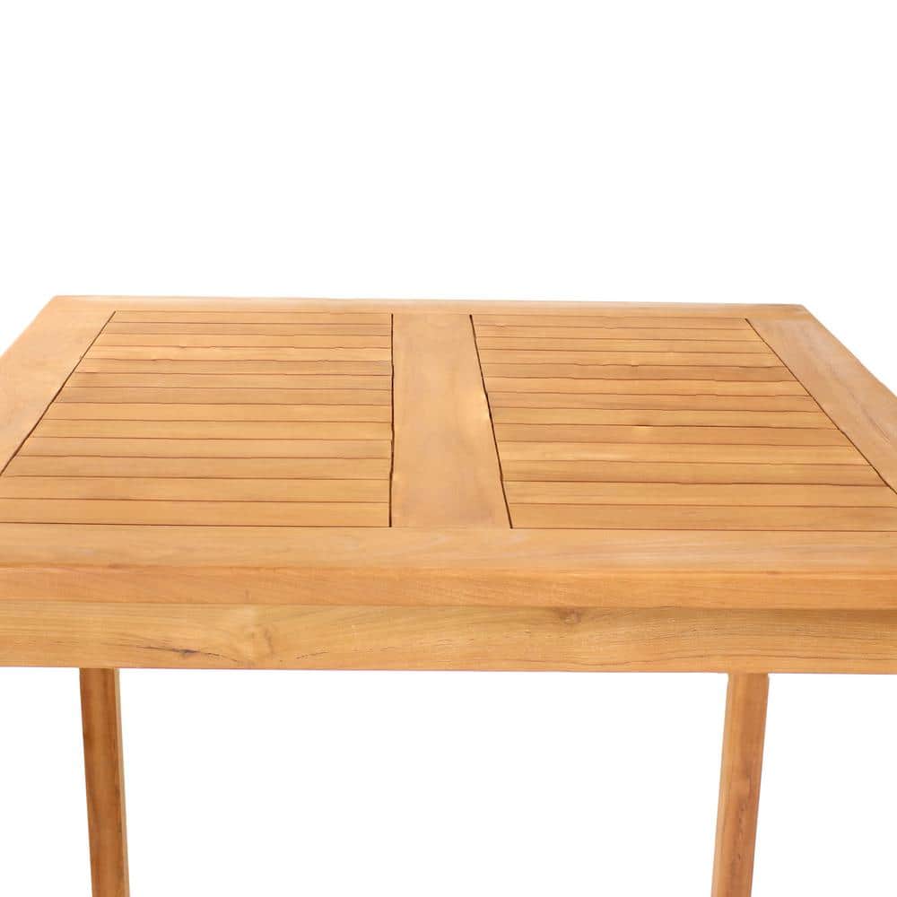 Sunnydaze 31.5" Square Teak Wood Outdoor Bar Table