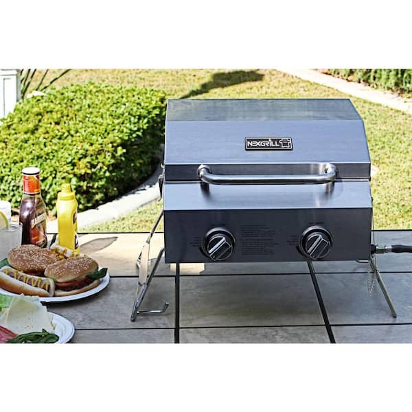 2-Burner Portable Propane Gas Table Top Grill in Plus Tool Set 820-0033XA - The Home Depot