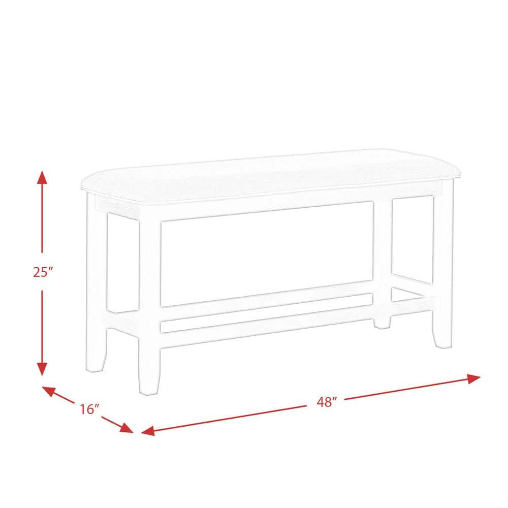 Rustic Brown and White Counter Height Dining Set with Bench