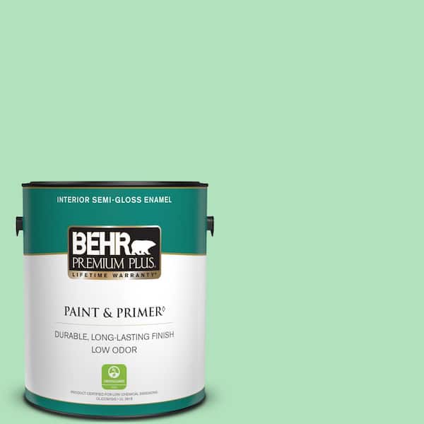 BEHR PREMIUM PLUS 1 gal. #P400-3 Folk Tale Semi-Gloss Enamel Low Odor Interior Paint & Primer