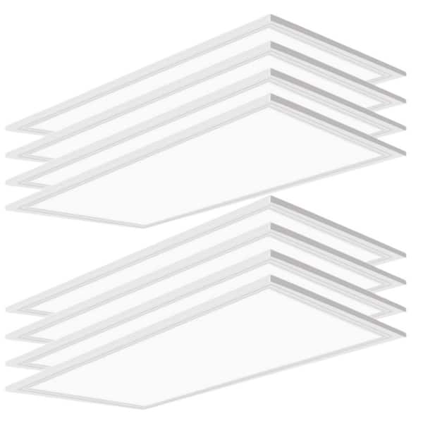 KOAOEIRS 8-Pack 75-Watt 5000K White Integrated LED Commercial Drop Ceiling Recessed Light 7800 Lumens LED Flat Panel Lights