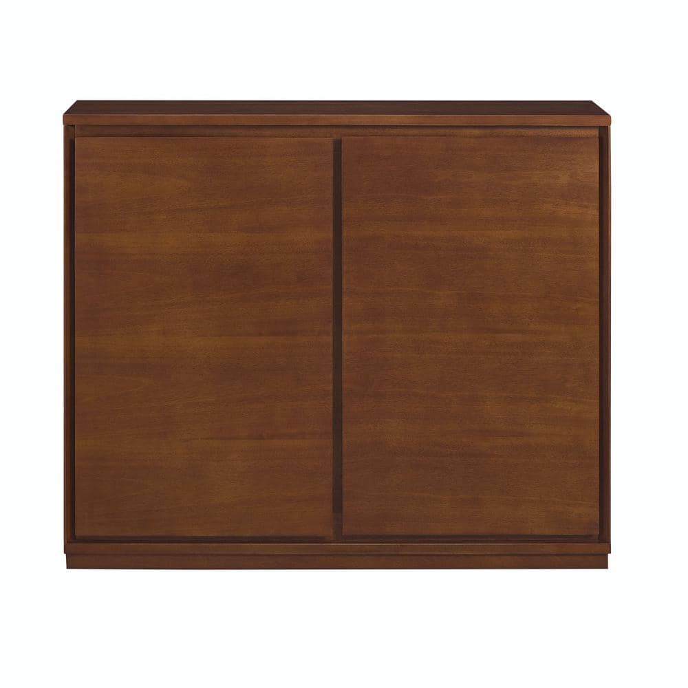 39 in. W x 9.25 in. D x 36.63 in. H Brown Wood Linen Cabinet with 2-Doors a