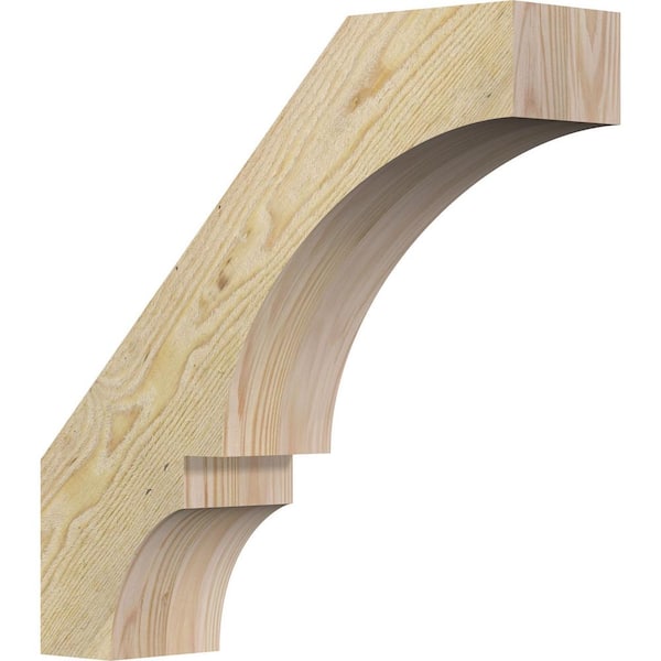 4"W x 16"D x 16"H Balboa Rough Sawn Knee Brace, Douglas Fir