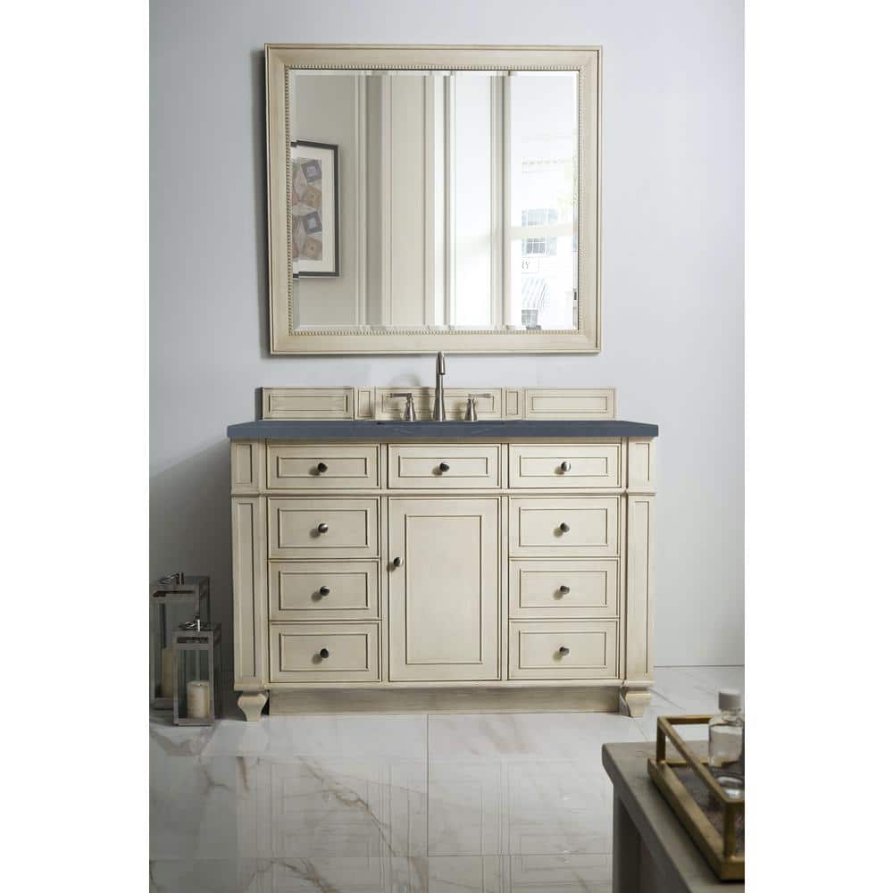 Bristol 44" Vintage Vanilla Rectangular Wood-Framed Mirror