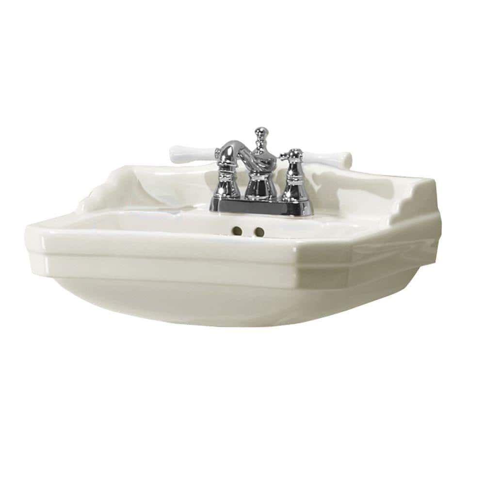 Foremost Series 1920 19.125 in. D Pedestal Sink Basin in Biscuit F19204BI