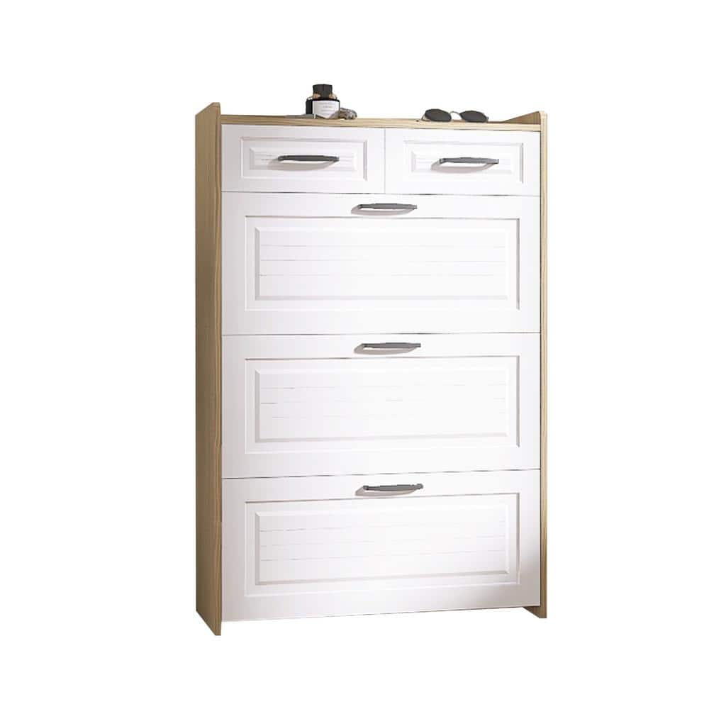 31.5 in. W x 9.25 in. D x 47.24 in. H White Linen Cabinet Shoe Cabinet with