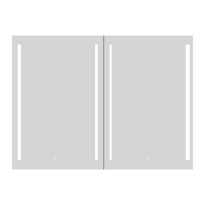 40 in. W x 30 in. H Black Rectangle Aluminum Recessed or Surface Mount Medicine Cabinet, Medicine Cabinet with Mirror