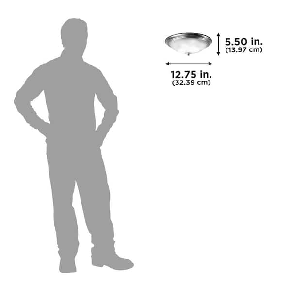 Luminosa 13 in. 2-Light Brushed Nickel Flush Mount LT1010