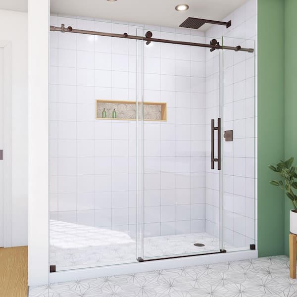 DreamLine Enigma-X 68-72 in. W x 76 in. H Sliding Shower Door in Oil Rubbed Bronze with Clear Glass