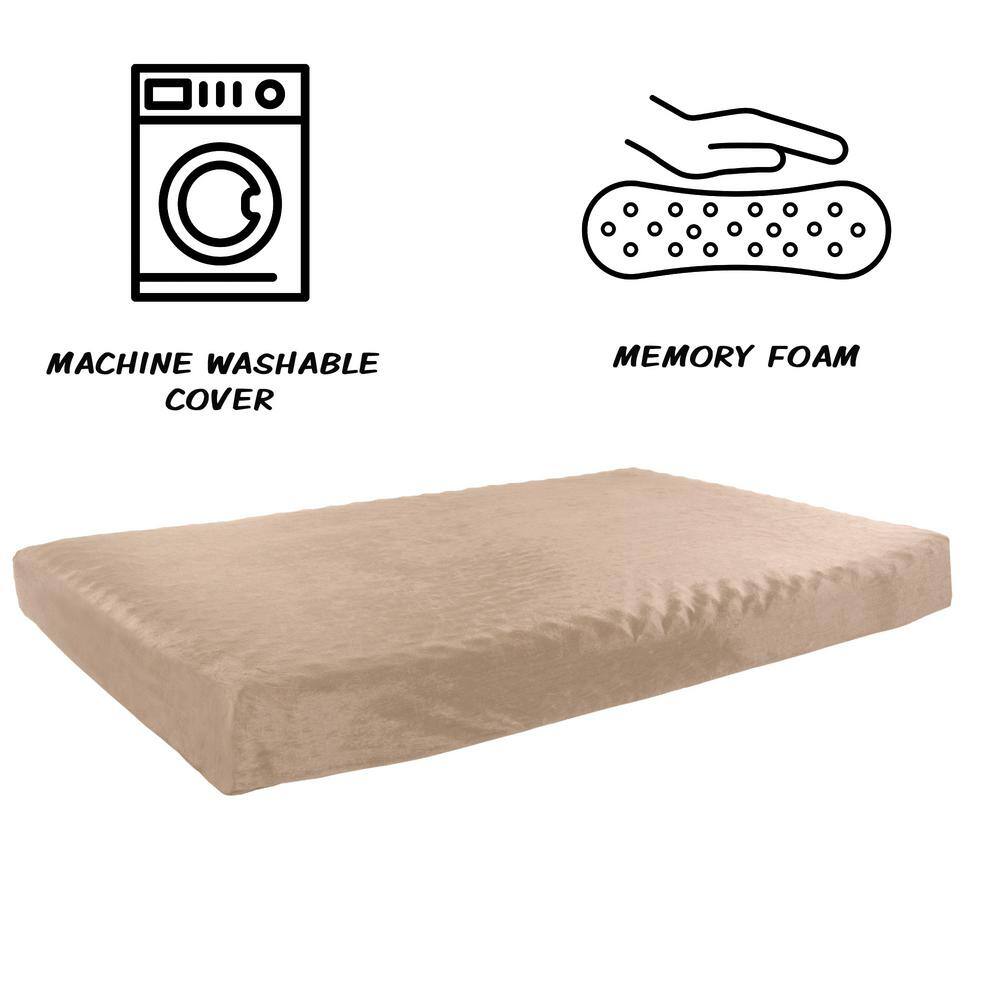 Extra Large Beige Orthopedic Memory Foam Dog Bed