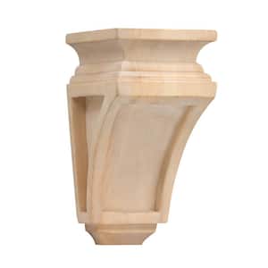 Arts and Crafts Corbel - Small, 6.625 in. x 3.875 in. x 3.5 in. - Furniture Grade Unfinished Alder Wood - Elegant Accent