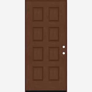 Regency 42 in. x 96 in. 8-Panel RHOS Chestnut Stain Mahogany Fiberglass Prehung Front Door