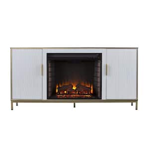 Daltaire Electric Fireplace with Media Storage in Black