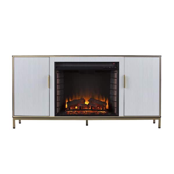 SEI FURNITURE Daltaire Electric Fireplace with Media Storage in Black