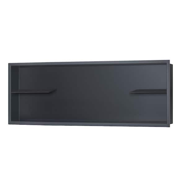 36.2 in W x 12.6 in. H x 4 in. D Stainless Steel Single Shelf Recessed Shower Niche in Gun Metal Black