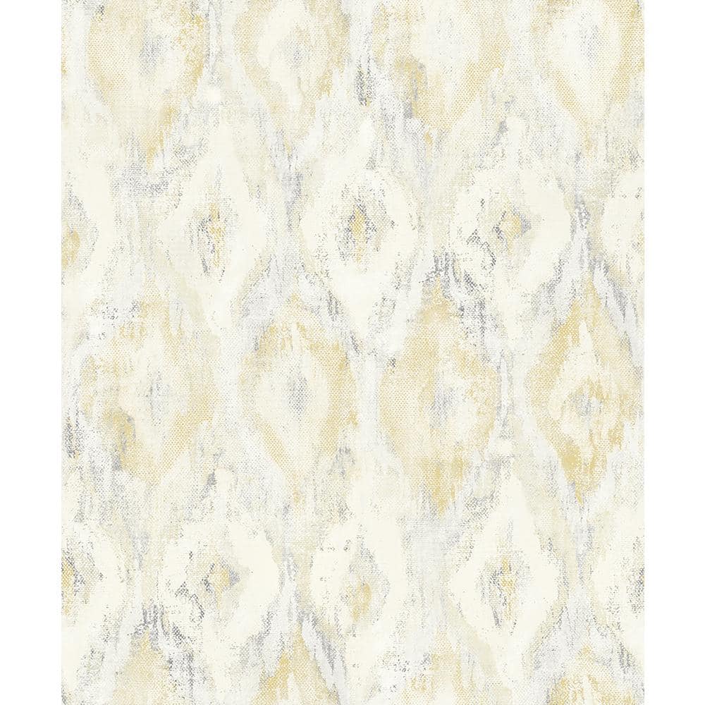 Gilboa Yellow Ikat Mint Wallpaper Sample