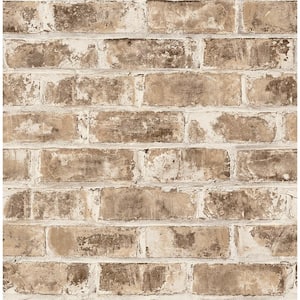 Jomax Neutral Warehouse Brick Paper Non-Pasted Wallpaper Roll (Covers 56.4 Sq. Ft.)