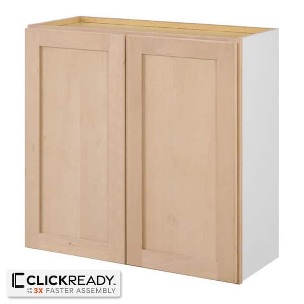 30 in. W x 12 in. D x 30 in. H Ready to Assemble Wall Kitchen Cabinet in Unfinished with CLICKREADY Technology