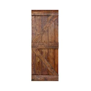 K Style 30 in. x 84 in. Carrington Finished Solid Wood Sliding Barn Door Slab - Hardware Kit Not Included