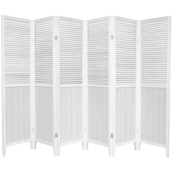 6 ft. White 6-Panel Room Divider