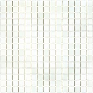 Mingles 12 in. x 12 in. Glossy Pearl White Glass Mosaic Wall and Floor Tile (20 sq. ft./case) (20-pack)