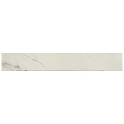 Carrara 3 in. x 18 in. Glazed Porcelain Bullnose Trim Tile (0.35 sq. ft./Piece)
