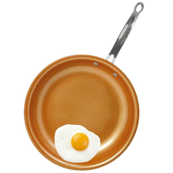 Copper Nonstick Ceramic Frying Pan with lid – 8-inch Egg Cooking