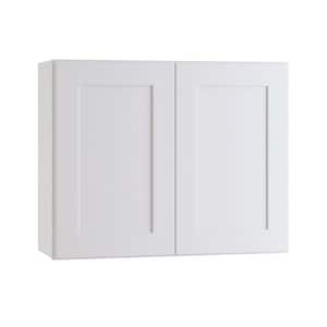 Newport Pacific White Plywood Shaker Assembled Wall Kitchen Cabinet Soft Close 36 in W x 12 in D x 24 in H