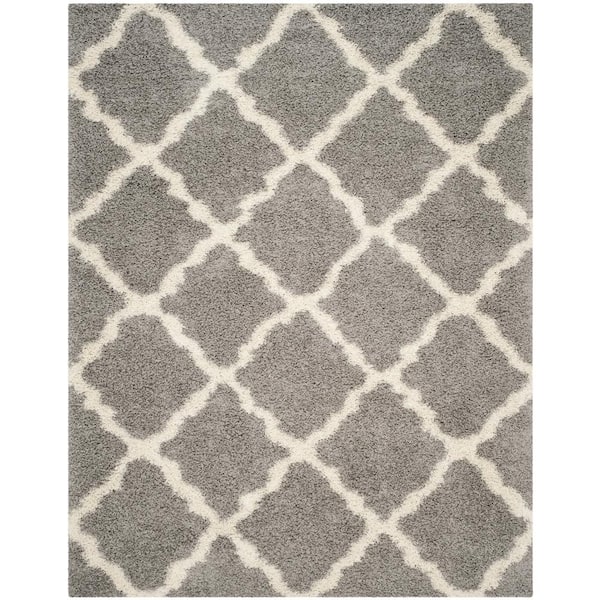 SAFAVIEH Dallas Shag Gray/Ivory 10 ft. x 14 ft. Geometric Area Rug