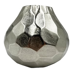 8 in. Decorative Aluminum Volcano Vase in Nickel