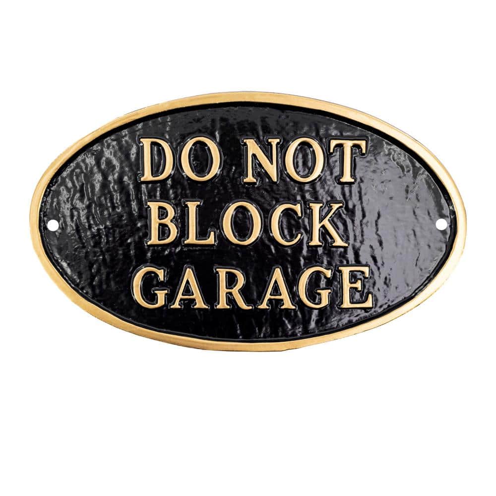 10 in. x 18 in. Large Oval Do Not Block Garage Statement Plaque Sign - Black/Gold price history on PriceWatchPro