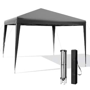 10 ft. x 10 ft. Gray Outdoor Pop-Up Patio Canopy with Carrying Bag for Beach and Camp
