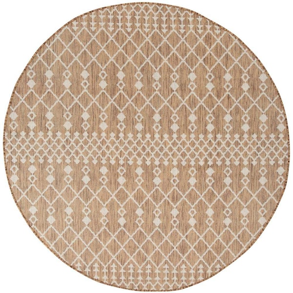 Positano Jute 5 ft. Round x 5 ft. Moroccan Contemporary Round Area Rug