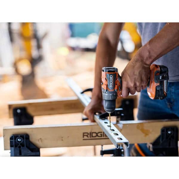 RIDGID - 18V SubCompact Brushless Cordless 1/2 in. Drill/Driver Kit with (2) 2.0 Ah Batteries, Charger, and Tool Bag