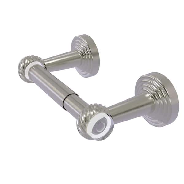 Allied Brass Pacific Beach Collection Wall Mounted Toilet Paper Holder in Satin Nickel with Twisted Accents