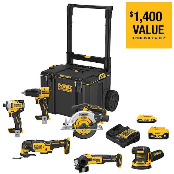 20V MAX ToughSystem Lithium-Ion 6-Tool Cordless Combo Kit with 20V MAX Premium Lithium-Ion 5.0 Ah Battery-Pack