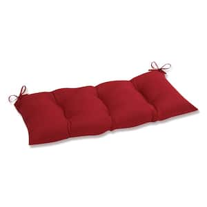 Solid Rectangular Outdoor Bench Cushion in Red