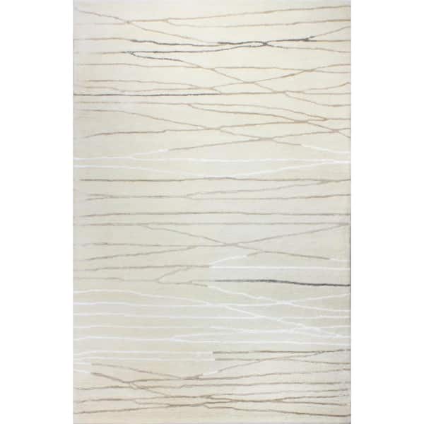 BASHIAN Greenwich Ivory 10 ft. x 14 ft. (9'6" x 13'6") Abstract Contemporary Area Rug