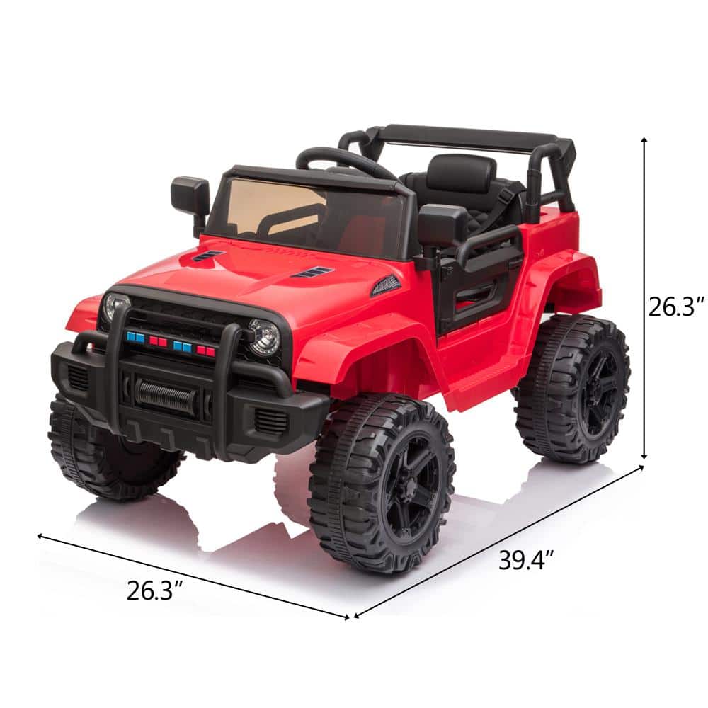 Red 12-Volt Electric Kids SUV Ride-On Truck