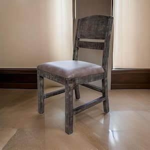 Brown Fabric Wooden Frame Dining Chair