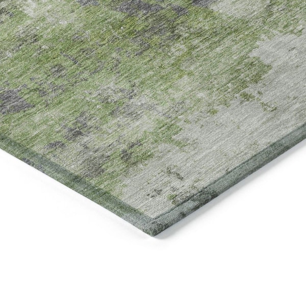 Chantille Machine Washable Indoor/Outdoor Abstract ACN2144 Olive 8 ft. x 10 ft. Area Rug