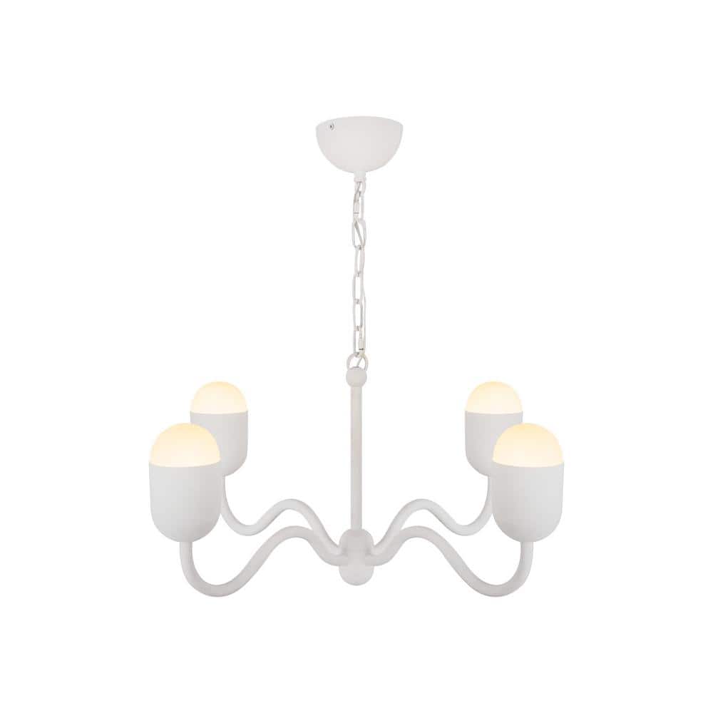 Effie 27-in 4 Light 40-Watt Antique White/Opal Glass Chandelier price history on PriceWatchPro