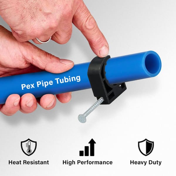 100 Pieces Half Clamp J Hooks With Nails Set, 1/2" J Hooks, J Clamps For PEX, Copper, CPVC Pipe Connections (1/2", 100pcs