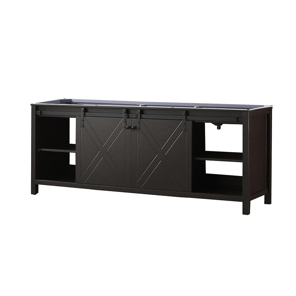 Marsyas 84" Brown Freestanding Vanity Cabinet with Barn Doors