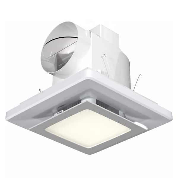 Ultra Quiet Bathroom Exhaust Fan 10x10 Inch with LED Light 77 CFM High Airflow Easy Ceiling Install 4 Inch Duct Ideal