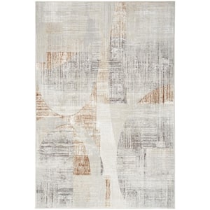 Iliana Grey 4 ft. x 6 ft. Abstract Contemporary Area Rug
