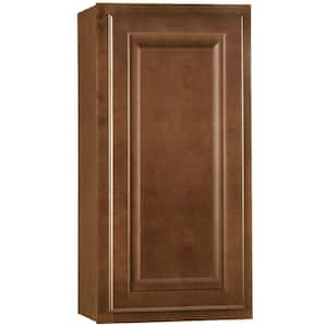 Hampton 15 in. W x 12 in. D x 30 in. H Assembled Wall Kitchen Cabinet in Cognac