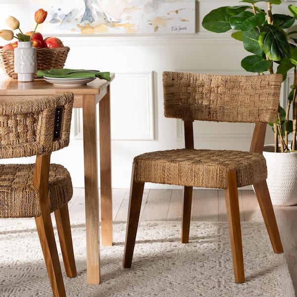 bali & pari Sabit Natural Brown Seagrass Dining Chair