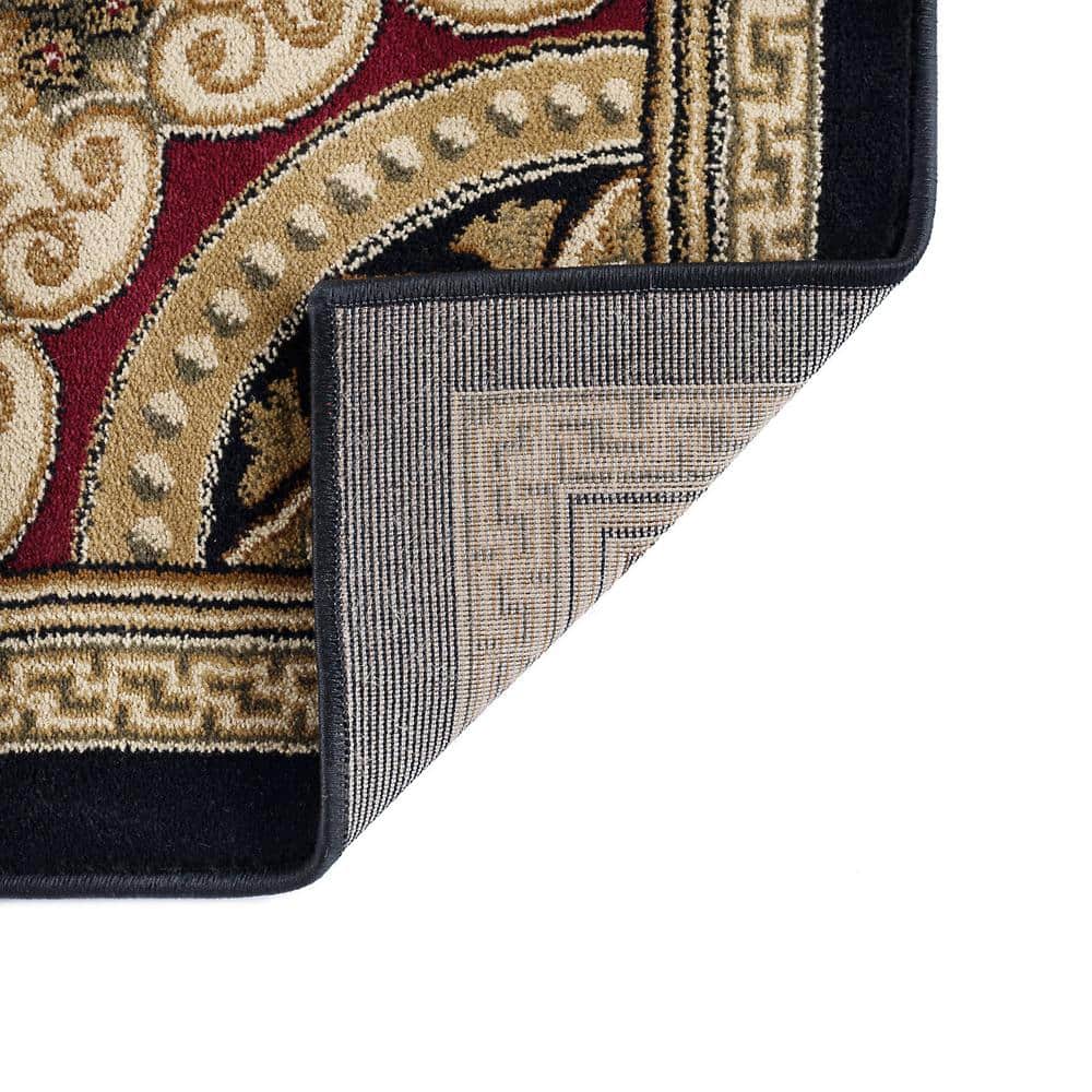 Sensation Oriental Medallion 2' x 3' Black Synthetic Area Rug