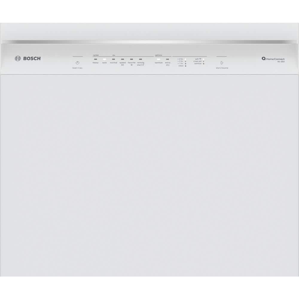 24" White Built-In Dishwasher with Stainless Steel Tub